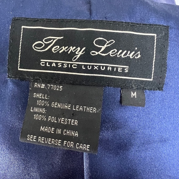 •NWOT VINTAGE |•TERRY LEWIS•| Purple Leather Blazer Jacket Size Medium - Picture 13 of 16